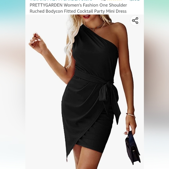 PRETTYGARDEN Dresses & Skirts - PRETTYGARDEN Sleeveless one bare shoulder Dress little black dress